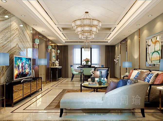 巨屌毛片世纪江尚三室两厅168平装修设计效果欣赏